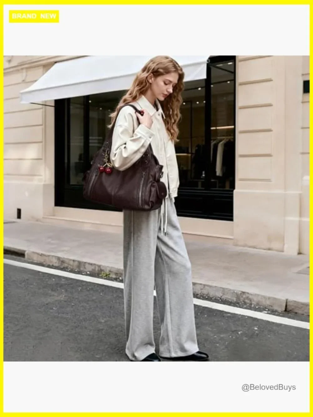 Slouchy Hobo Shoulder Bag Soft Leather Tote Crossbody Y2k Satchel
